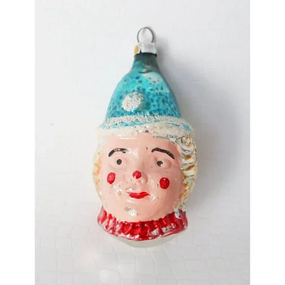 Vintage Mercury Glass Antique Figural Glass CLOWN Ornament Germany Christmas - Picture 3 of 5